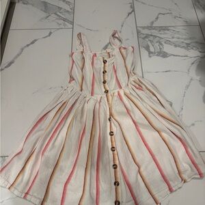 Roxy Cream and Pink Striped Mini Dress